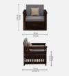 Verona Sheesham Wood 1 Seater Sofa In Scratch Resistant Antique Brown Finish - Image 2