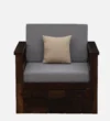 Verona Sheesham Wood 1 Seater Sofa In Scratch Resistant Antique Brown Finish - Image 5