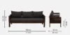Wellington Sheesham Wood 3 Seater Sofa in Honey Oak Finish - Image 5