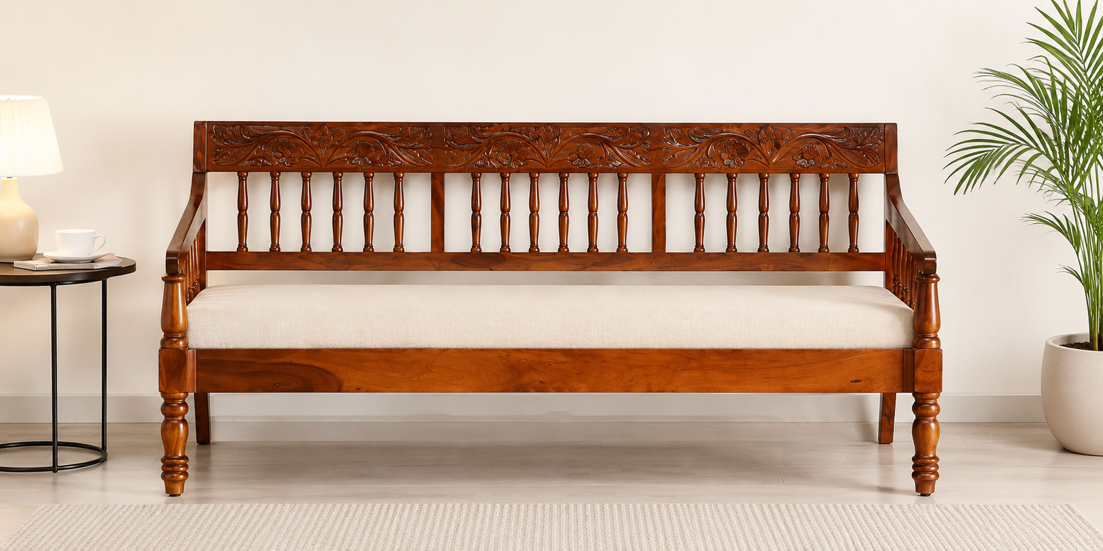 Winford Classic Wooden Sofa with Premium Cushioned Comfort (1) Winford Classic Wooden Sofa with Premium Cushioned Comfort - Image 1