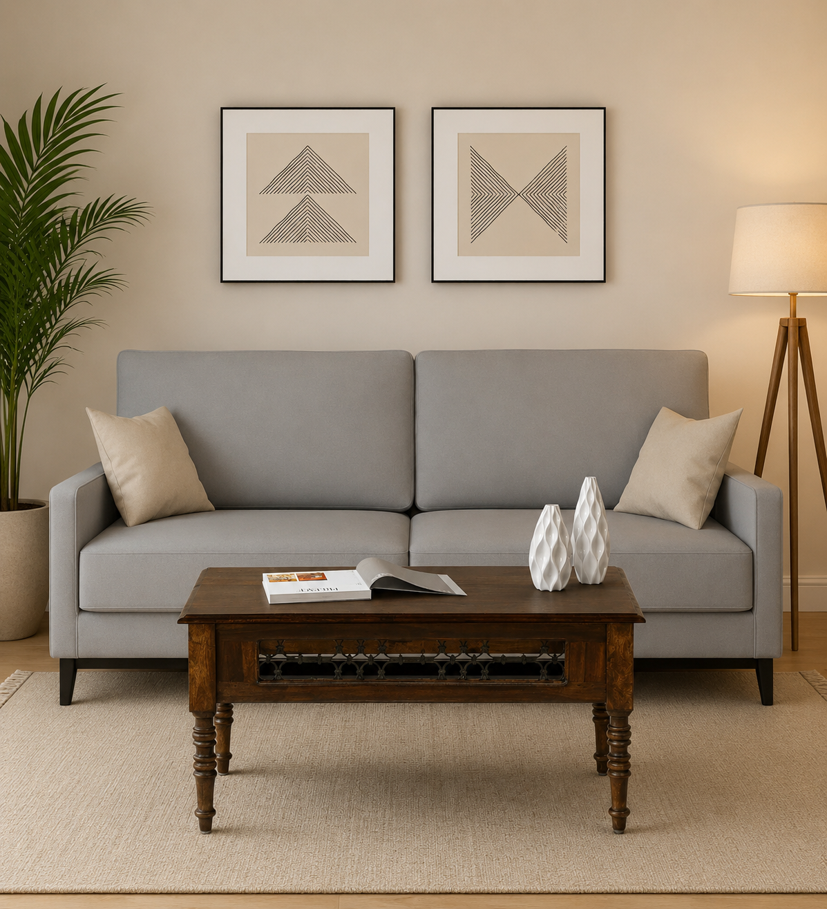 Woodland Grace Solid Sheesham Wood Coffee Table for Elegant Interiors (1) Woodland Grace Solid Sheesham Wood Coffee Table for Elegant Interiors - Image 1