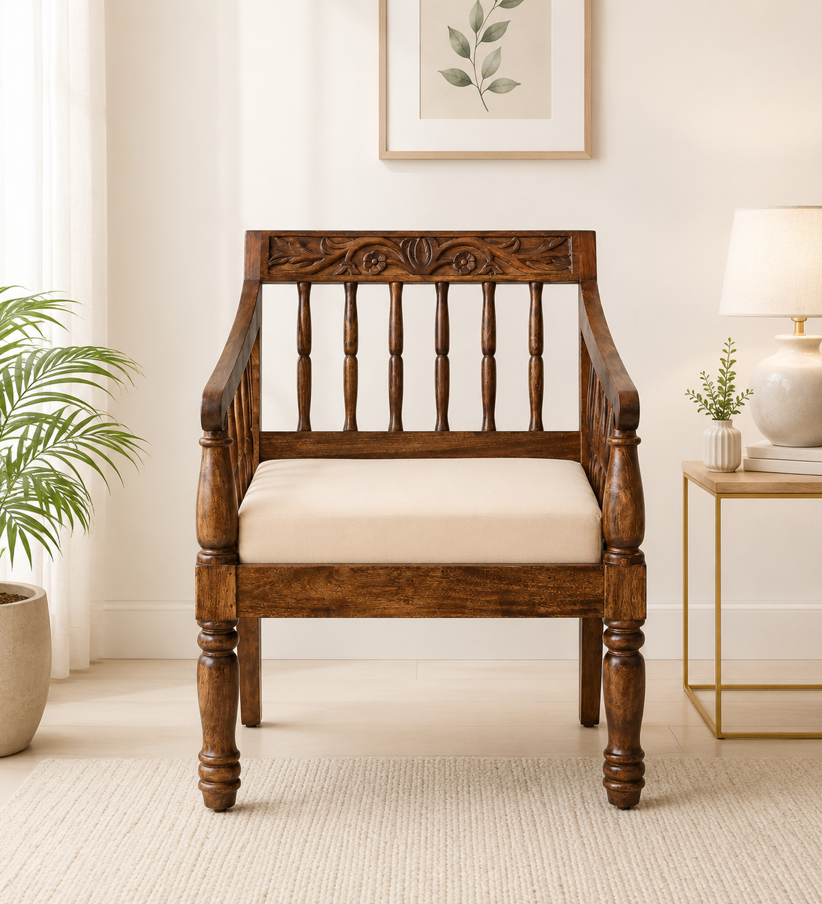 Zorvik Fabric 1 Seater Sofa in Beige Finish (1) Zorvik Fabric 1 Seater Sofa in Beige Finish - Image 1