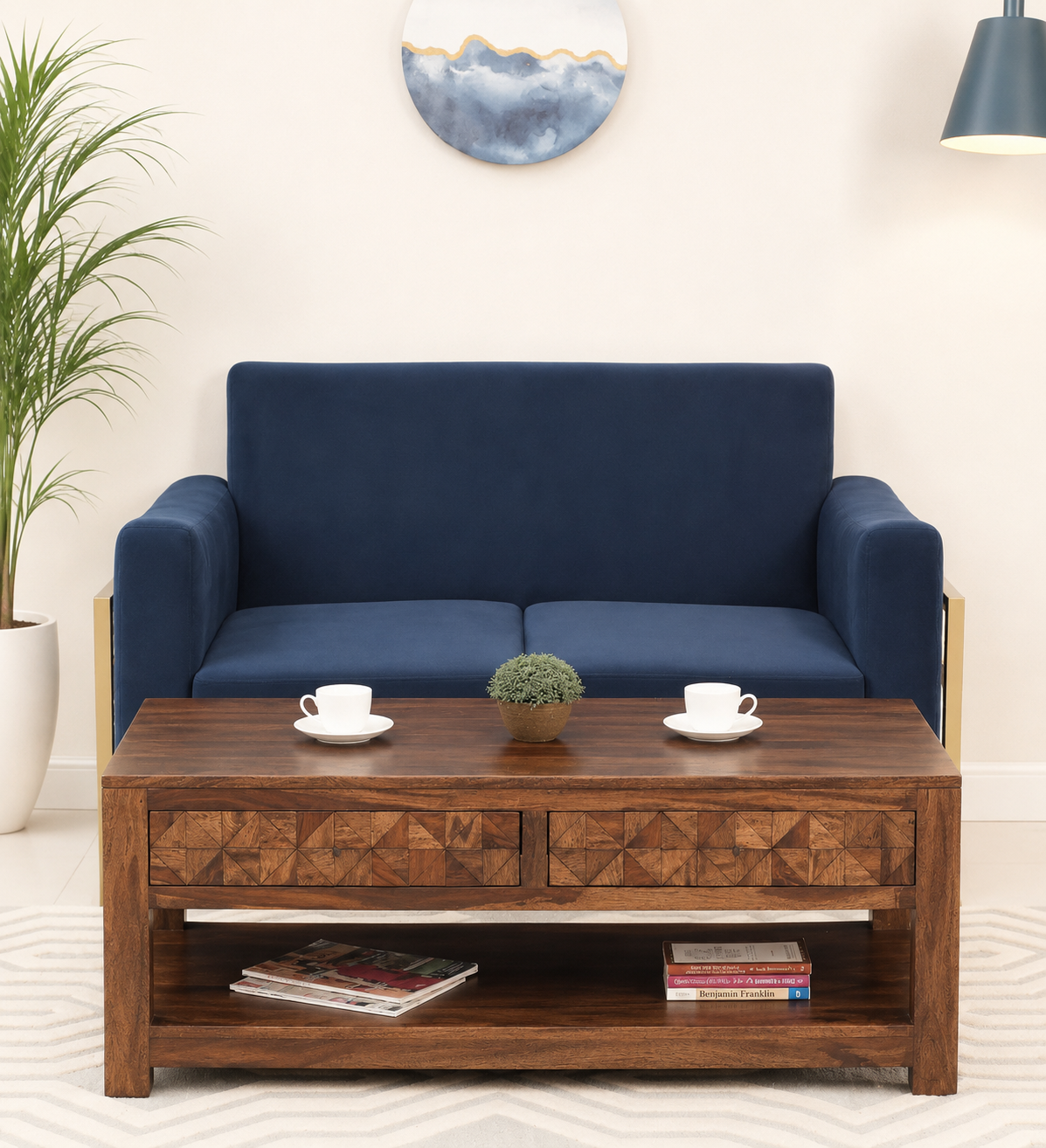 royal sheesaham (1) Ivywood Coffee Table with Storage in Walnut Finish - Image 1