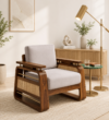 Riviera Sheesham Wood 1 Seater Sofa In Scratch Resistant Warm Walnut Finish