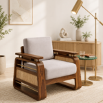 Riviera Sheesham Wood 1 Seater Sofa In Scratch Resistant Warm Walnut Finish