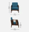 Umbria Sheesham Wood 1 Seater Sofa In Scratch Resistant Honey Oak Finish - Image 2