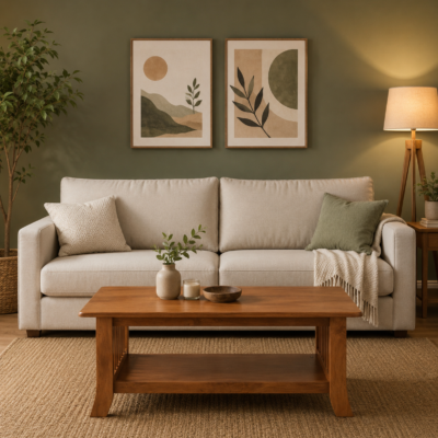 Rustic Charm Handcrafted Wooden Centerpiece Table