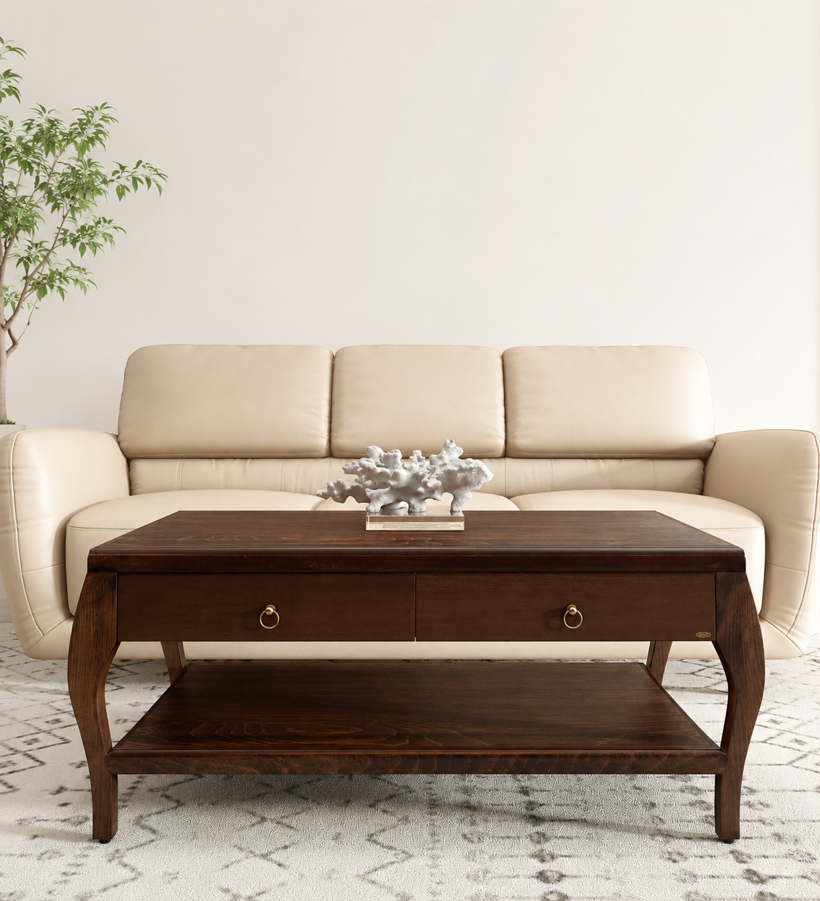 royal sheesham (1) Caitlin Engineered Wood Coffee Table in Wenge Finish - Image 1