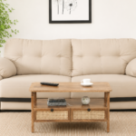 Hartley Acacia Wood Coffee Table in Rustic Brown Finish