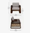 Riviera Sheesham Wood 1 Seater Sofa In Scratch Resistant Warm Walnut Finish - Image 4