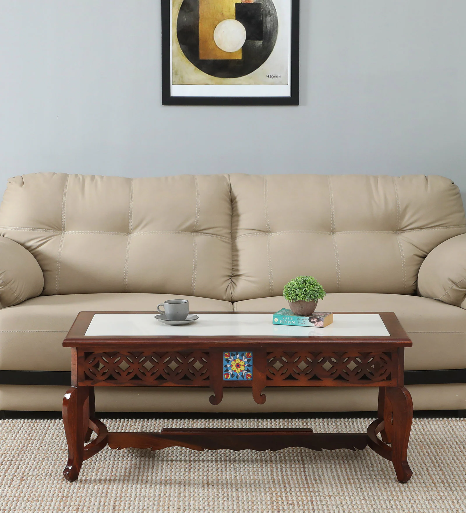 royal sheesham (3) Brentley Sheesham Wood Coffee Table in Antique Brown Finish - Image 1