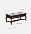 Brentley Sheesham Wood Coffee Table in Antique Brown Finish - Image 6