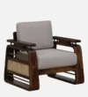 Riviera Sheesham Wood 1 Seater Sofa In Scratch Resistant Warm Walnut Finish - Image 7