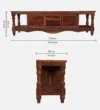 Alveron Solid Wood TV Cabinet with Wide Tabletop and Open Display Shelf - Image 3