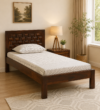 Amrolia Sheesham Wood Single Bed with Warm Natural Tone and Sturdy Build for Home