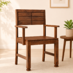 Ashbourne Handcrafted Sheesham Wood Dining Chair with Classic Slatted Back