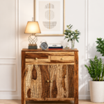 Aurelia Solid Sheesham Wood Modern Storage Sideboard Cabinet