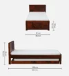 Belnora Solid Wood Single Bed with Elegant Headboard Design in Natural Wood Tone - Image 9