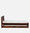 Belnora Solid Wood Single Bed with Elegant Headboard Design in Natural Wood Tone - Image 5