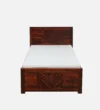 Belnora Solid Wood Single Bed with Elegant Headboard Design in Natural Wood Tone - Image 6