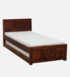 Belnora Solid Wood Single Bed with Elegant Headboard Design in Natural Wood Tone - Image 7