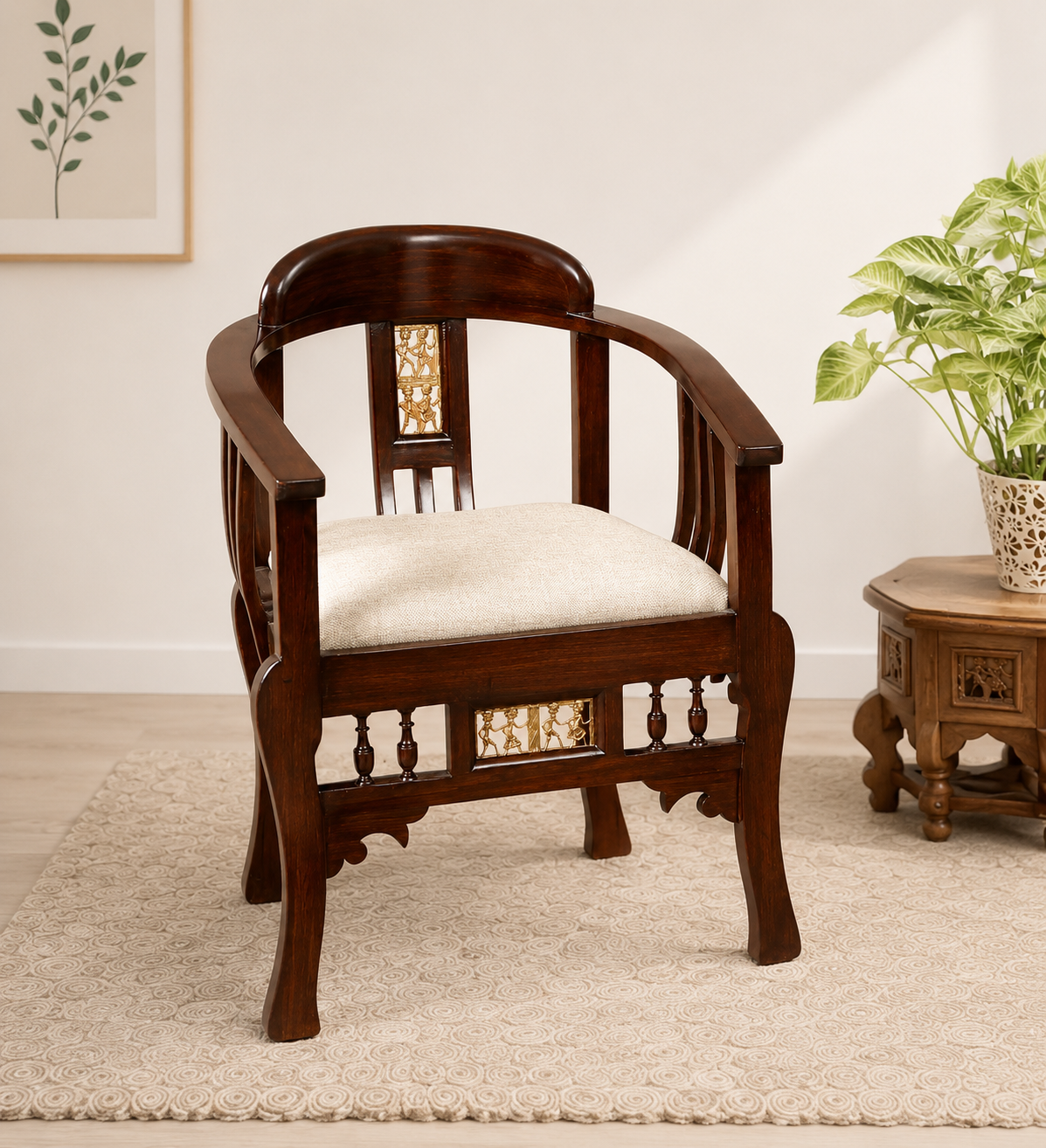 Briarstone Elegant Wooden Dining Chair with Handcrafted Sheesham Frame (1) Briarstone Elegant Wooden Dining Chair with Handcrafted Sheesham Frame - Image 1