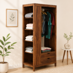 Bristol Premium Wooden Wardrobe with Hanging and Shelf Storage