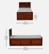 Brivora Solid Wood Single Bed with Contemporary Frame in Natural Wood Shade - Image 8