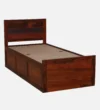 Brivora Solid Wood Single Bed with Contemporary Frame in Natural Wood Shade - Image 4