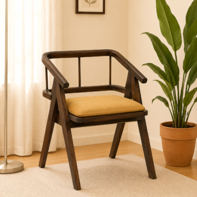 Brookfield Handcrafted Solid Sheesham Wood Dining Chair in Provincial Teak Finish