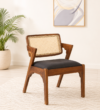 Brookstone Solid Sheesham Wood Designer Dining Chair with Premium Fabric Seat