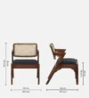 Brookstone Solid Sheesham Wood Designer Dining Chair with Premium Fabric Seat - Image 2