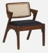 Brookstone Solid Sheesham Wood Designer Dining Chair with Premium Fabric Seat - Image 3