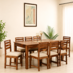 Calista Handcrafted Sheesham Wood 8 Seater Dining Table Set