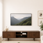 Calvique Solid Wood Entertainment Console with Elegant Storage