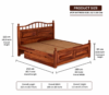 Carvello Contemporary Solid Sheesham Wood Bed with Hydraulic Lift Storage - Image 3