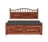 Carvello Contemporary Solid Sheesham Wood Bed with Hydraulic Lift Storage - Image 4