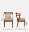 Cedarcrest Solid Sheesham Wood Elegant Dining Chair with Natural Wood Grain Finish - Image 3