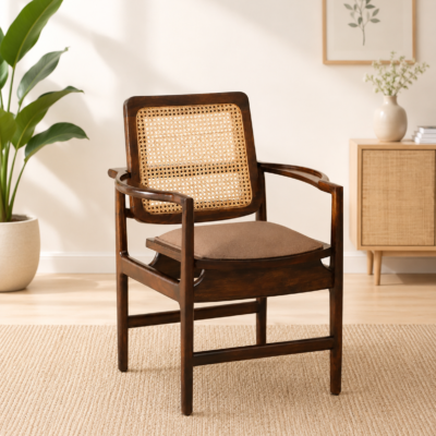 Cedarhaven Premium Solid Sheesham Wood Dining Chair with Rich Teak Finish