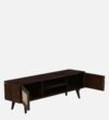 Cervona Wooden TV Unit with Elegant Storage and Display Shelves - Image 2