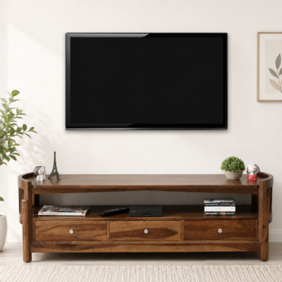 Corvesta Luxury Wooden Entertainment Unit with Spacious Cabinets