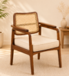 Crestvale Premium Sheesham Wood Dining Chair with Comfortable Cushioned Seat