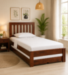 Denvira Solid Wood Single Bed with Modern Design and Smooth Natural Grain Finish