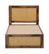 Draveen Solid Wood Single Bed with Elegant Base in Rich Natural Grain - Image 3