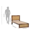 Draveen Solid Wood Single Bed with Elegant Base in Rich Natural Grain - Image 4