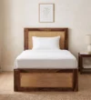 Draveen Solid Wood Single Bed with Elegant Base in Rich Natural Grain - Image 5