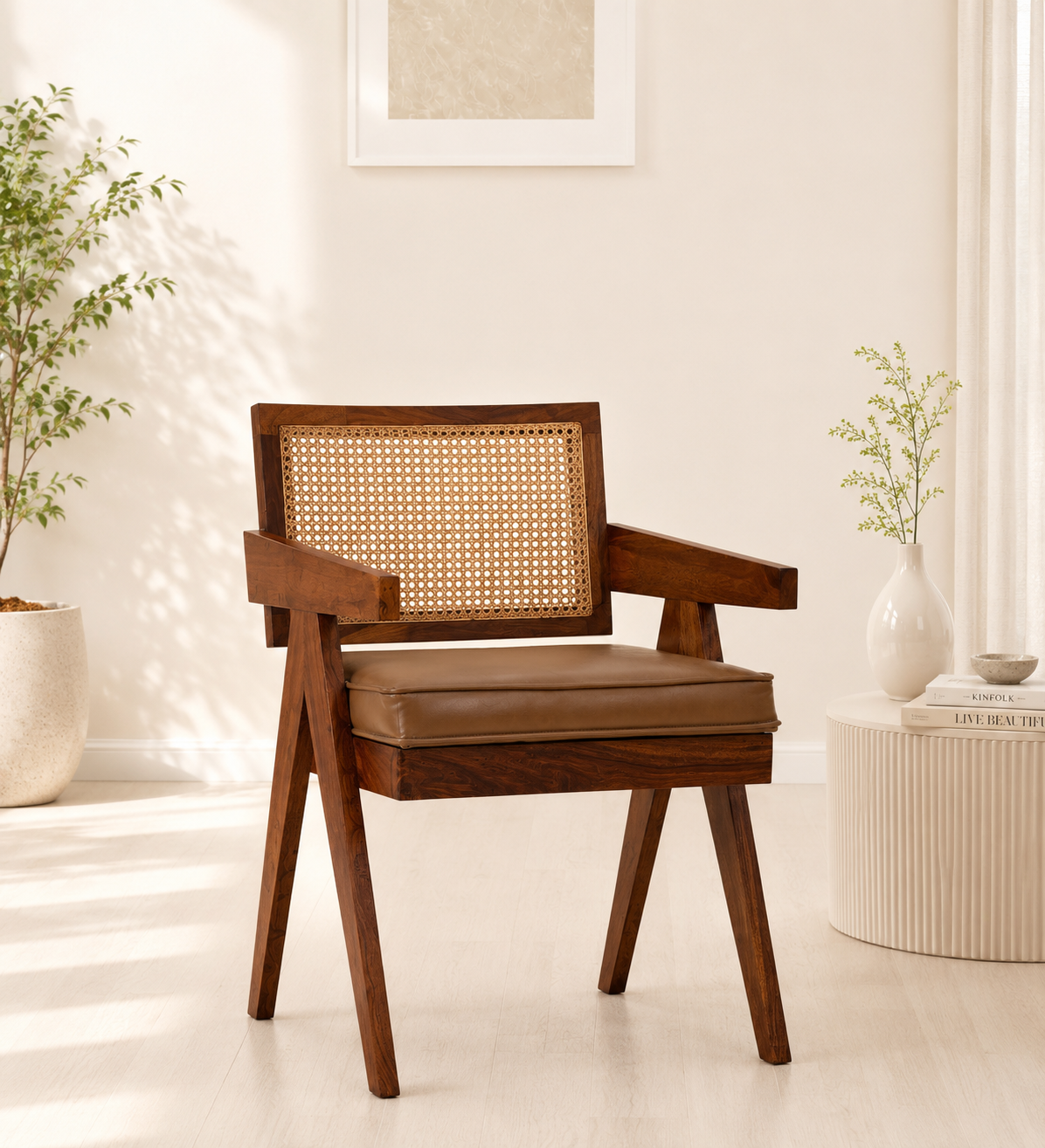 Elmshire Solid Sheesham Wood Dining Chair with Premium Natural Texture (1) Elmshire Solid Sheesham Wood Dining Chair with Premium Natural Texture - Image 1