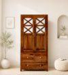 Elowen Solid Sheesham Wood 2 Door Wardrobe with Spacious Hanging Storage