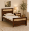 Elvondra Sheesham Wood Single Bed with Sturdy Legs in Warm Natural Finish