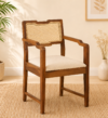 Evergrove Modern Solid Sheesham Wood Dining Chair in Walnut Finish